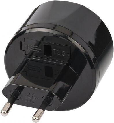 Brennenstuhl 1508500010 strømstik adapter Type A Type C (eurostik) Sort