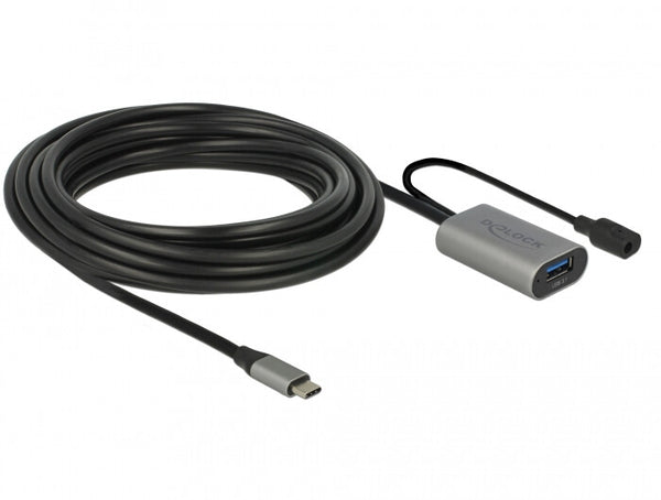 DeLOCK 85391 USB-kabel USB 3.2 Gen 1 (3.1 Gen 1) 5 m USB A USB C Sort, Grå