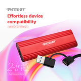 Patriot Memory Transporter Lite 4 TB USB Type-C 3.2 Gen 2 (3.1 Gen 2) Rød