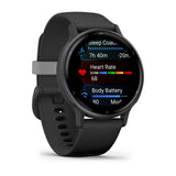 Garmin Vivoactive 5 3,05 cm (1.2") AMOLED 42 mm Digital 390 x 390 pixel Berøringsskærm Sort Wi-Fi GPS (satellit)