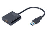 Digitus DA-70841 USB grafisk adapter Sort