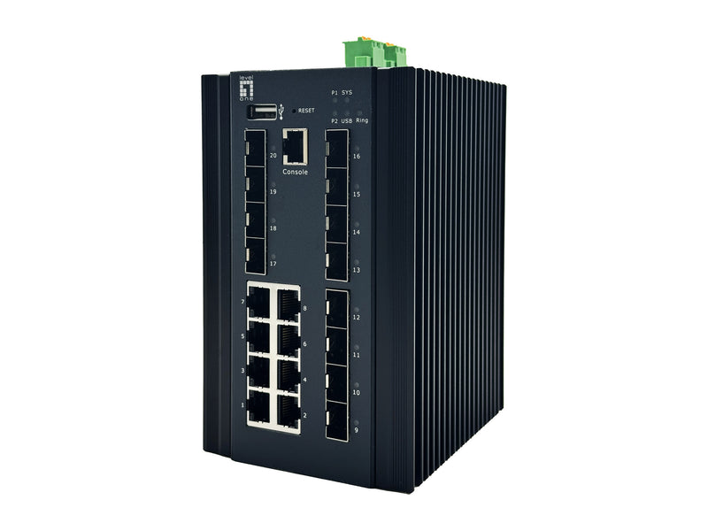 LevelOne IGU-2072 netværksswitch Administreret L2+ Gigabit Ethernet (10/100/1000) Sort