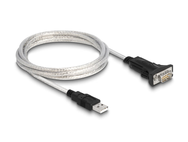 DeLOCK 63465 serielkabel Sort, Transparent 1,8 m USB Type-A DB-9