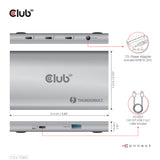 CLUB3D CSV-1580 dockingstation Docking Thunderbolt 4 Sølv