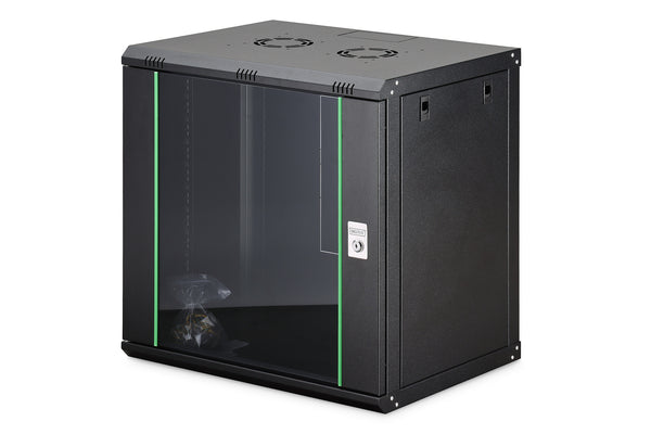 Digitus DN-19 12-U-EC-SW stativ 12U Vægmonteret stativ Sort