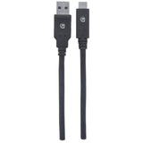 Manhattan 354974 USB-kabel USB 3.2 Gen 1 (3.1 Gen 1) 2 m USB C USB A 5 Gbit/sek. Sort