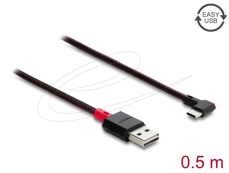 DeLOCK 81545 USB-kabel USB 2.0 0,5 m USB A USB C Rød, Sort
