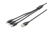 Digitus AK-300160-010-S USB-kabel 1 m USB A USB C 10 W Sort