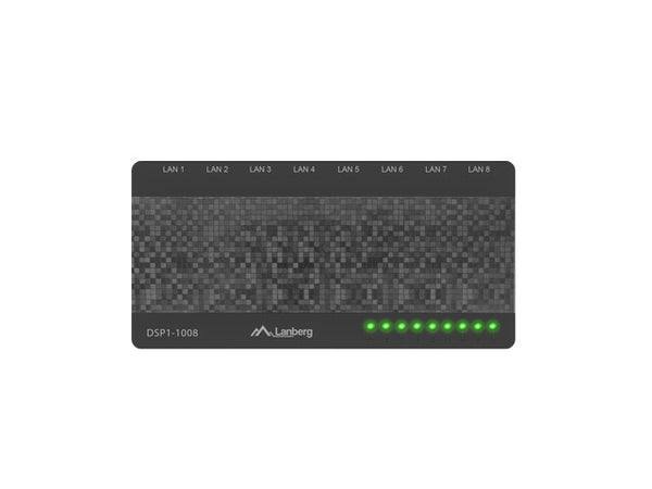 Lanberg DSP1-1008 netværksswitch Ikke administreret Gigabit Ethernet (10/100/1000) Sort, Grå