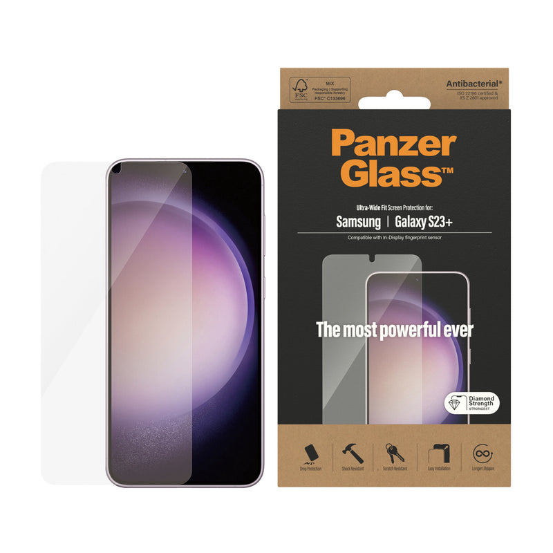 PanzerGlass ® Skærmbeskyttelse Samsung Galaxy S23+ | Ultra-Wide Fit