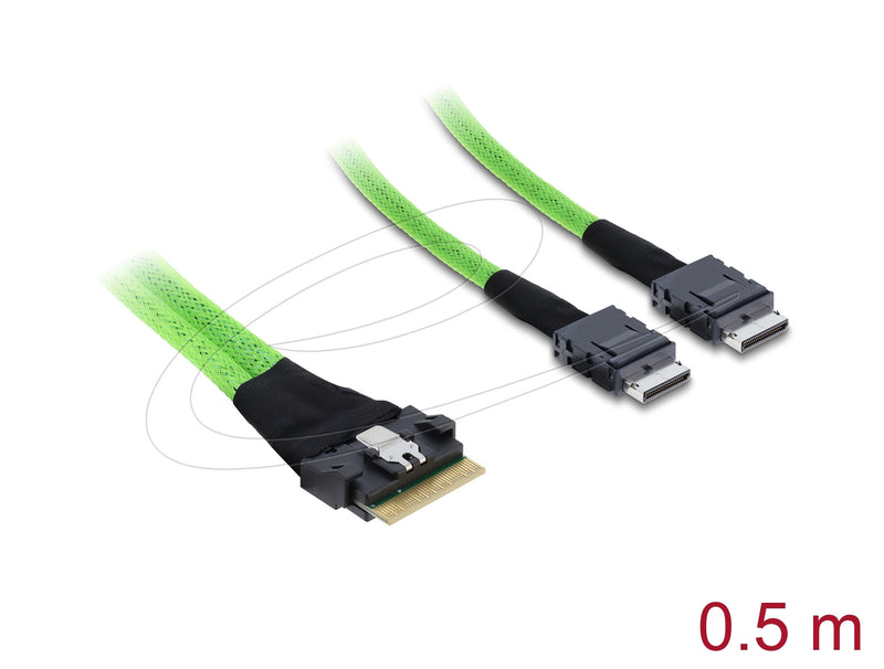 DeLOCK 82195 Serial Attached SCSI (SAS)-kabel 0,5 m 16 Gbit/sek. Sort, Grøn