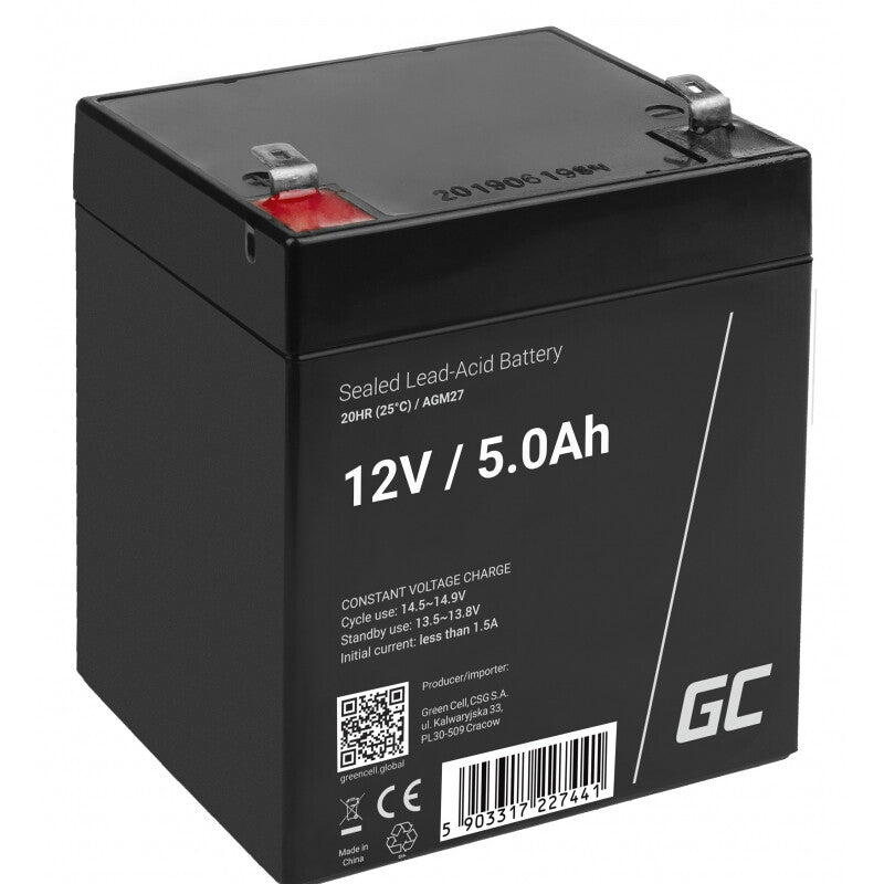 Green Cell AGM27 UPS batteri Blybatterier (VRLA) 12 V 5 At