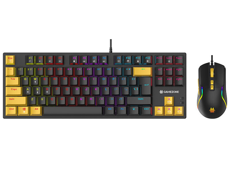 Tracer HORNET 87 tastatur Mus inkluderet Spil USB QWERTY Engelsk Sort, Gul