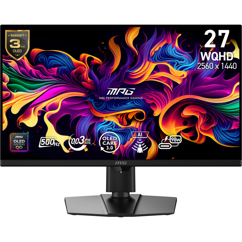 MSI MPG 271QRDE QD-OLED X50 computerskærm 67,3 cm (26.5") 2560 x 1440 pixel Wide Quad HD Sort