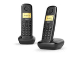 Gigaset A170 Duo Analog/DECT-telefon Nummervisning Sort