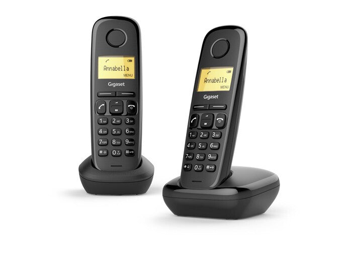Gigaset A170 Duo Analog/DECT-telefon Nummervisning Sort