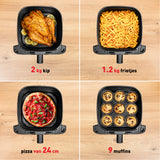 Tefal Easy Fry Mega EY855D10 frituregryde Enkelt 7,5 L Enkeltstående 2020 W Varmluftsteger Sort, Rustfrit stål