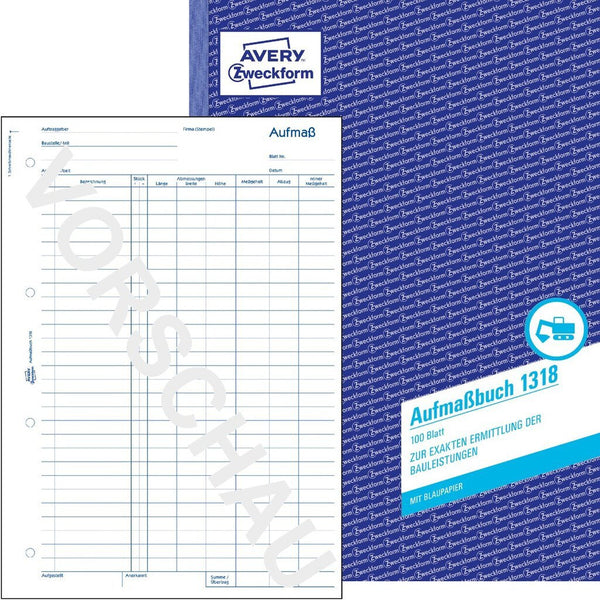 Avery 1318 regnskabsblanket og -bog A4 100 Sider