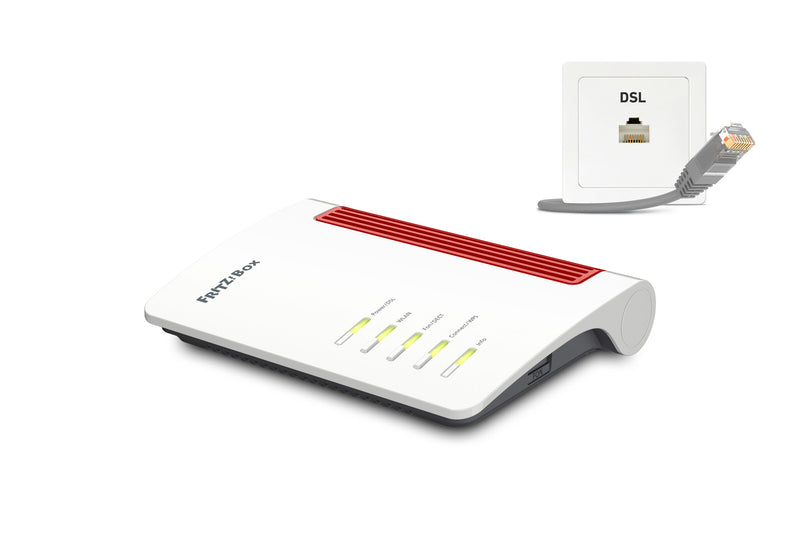 Box FRITZ! 7530 AX trådløs router Gigabit Ethernet Dual-band (2,4 GHz / 5 GHz) Grå, Rød, Hvid