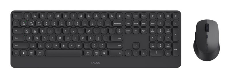 Rapoo 9390M tastatur Mus inkluderet Bluetooth QWERTY Engelsk Mørkegrå