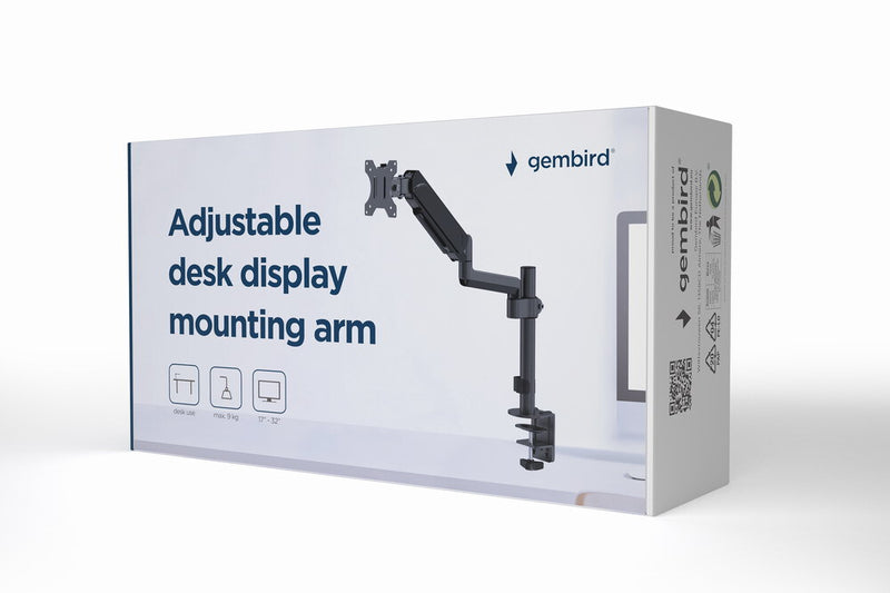 Gembird MA-DA1P-01 skærmbeslag og -stativer 81,3 cm (32") Skrivebord Sort
