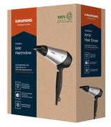 Grundig HD 6080 B hårtørrer 2200 W Sort, Sølv