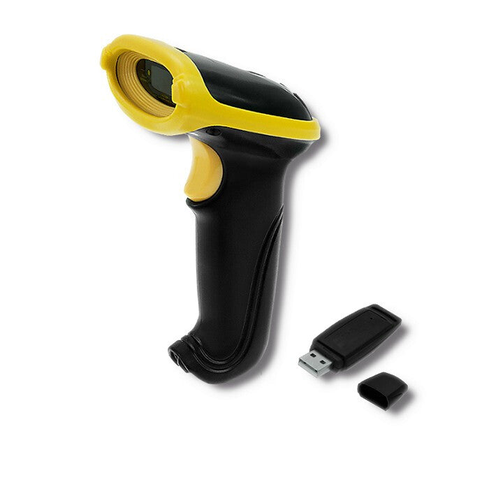 Qoltec 50862 stregkodelæser Håndholdt stregkodelæser 1D Laser Sort, Gul