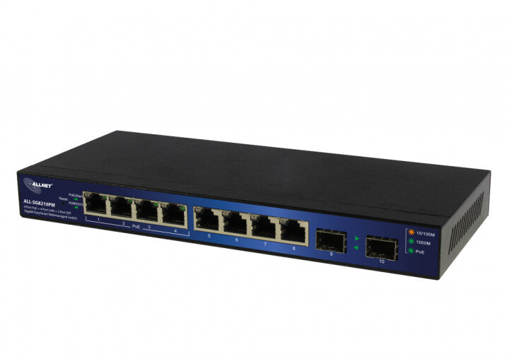 ALLNET ALL-SG8210PM netværksswitch Administreret L2+ Gigabit Ethernet (10/100/1000) Strøm over Ethernet (PoE) Sort