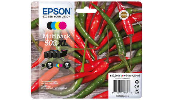 Epson 503XL blækpatron 4 stk Original Højt (XL) udbytte Sort, Blå, Magenta, Gul