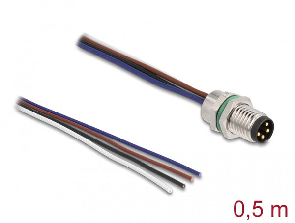 DeLOCK 80149 sensor- & aktuatorkabel 0,5 m M8 Sort