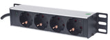 Intellinet 714020 strømforsyningsenhed (PDU) 4 AC stikkontakt(er) 1U Grå
