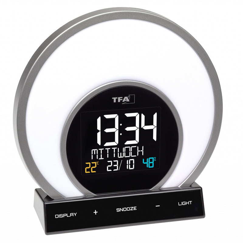 TFA-Dostmann Soluna Quartz alarmur Sort, Transparent