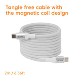 CLUB3D CLUB 3D USB-C Magnetic-Coil Cable White USB-kabel 2 m USB C 0,48 Gbit/sek. 240 W Hvid