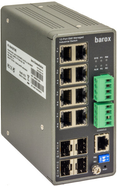 Barox RY-804GBTME netværksswitch Administreret L2/L3 Gigabit Ethernet (10/100/1000) Sort