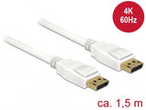 DeLOCK 85509 DisplayPort kabel 1,5 m Hvid