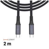 FIXED FIXDBP-CC2-GR USB-kabel USB 2.0 2 m USB C 20 Gbit/sek. 240 W Grå