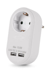 Entac EPAG-1EE-2USB-W strømstik adapter Type F Hvid