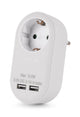 Entac EPAG-1EE-2USB-W strømstik adapter Type F Hvid