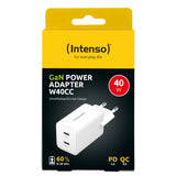 Intenso POWER ADAPTER 2XUSB-C GAN/7804012 Universel Hvid Vekselstrøm Hurtig opladning Indendørs