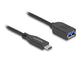 DeLOCK 60567 USB-kabel USB 3.2 Gen 2 (3.1 Gen 2) 0,25 m USB C USB A 10 Gbit/sek. Sort