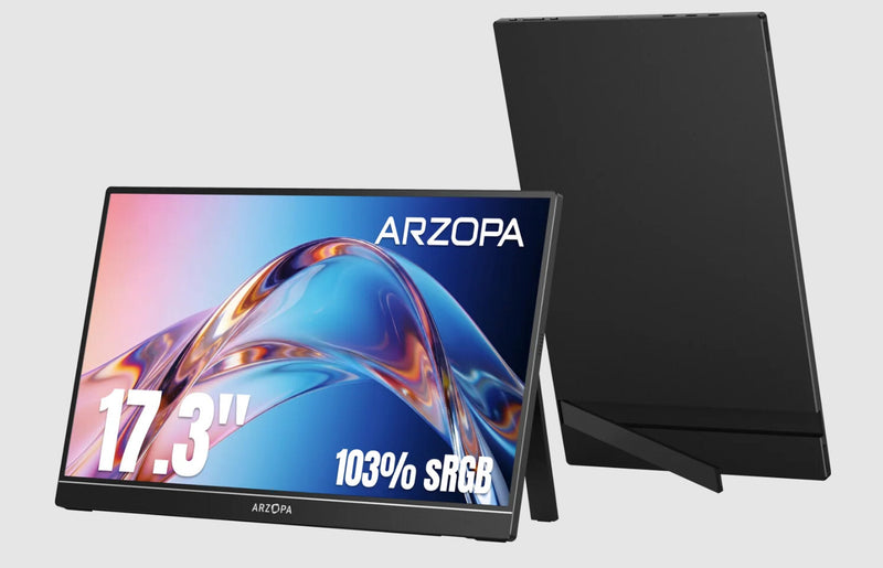 Arzopa A1M Bærbar skærm Sort 43,9 cm (17.3") LCD 1920 x 1080 pixel