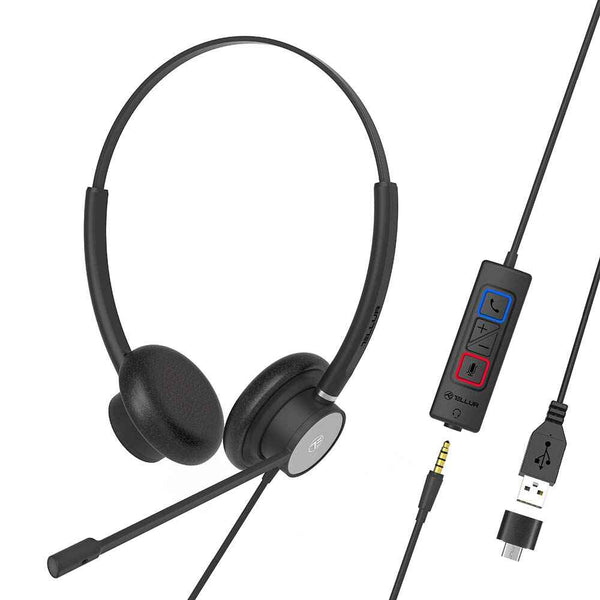 Tellur Voice 420 Headset Ledningsført USB Type-C / USB Type-A Sort