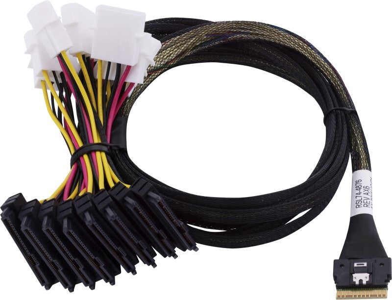 Microchip Technology 2305400-R Serial Attached SCSI (SAS)-kabel 0,8 m Sort, Flerfarvet