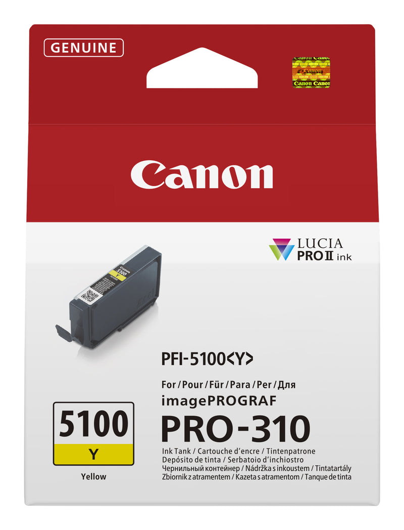 Canon PFI-5100 Y blækpatron 1 stk Original Gul