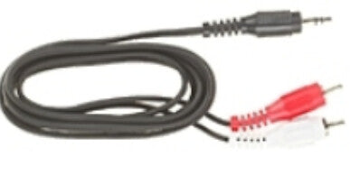 Mercodan 3.5 mm - 2 x RCA, M-M, 10m lydkabel 3.5mm Sort, Rød, Hvid