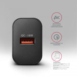 Axagon ACU-QC18 oplader til mobil enhed Mobiltelefon, Strømbank, Smartphone, SmartWatch, Tablet, Universel Sort Vekselstrøm Hurtig opladning Indendørs