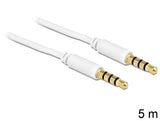 DeLOCK 3.5mm - 3.5mm, 5m lydkabel Hvid
