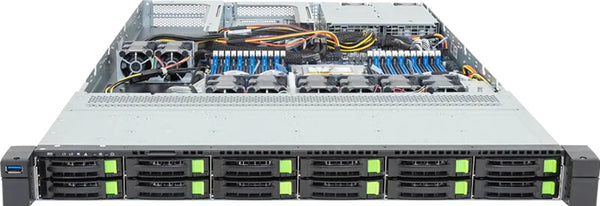 GIGABYTE R163-ZG2-AAJ2 Rev. 3.x AMD SoC Socket SP5 Stativ (1U) Sort, Stål