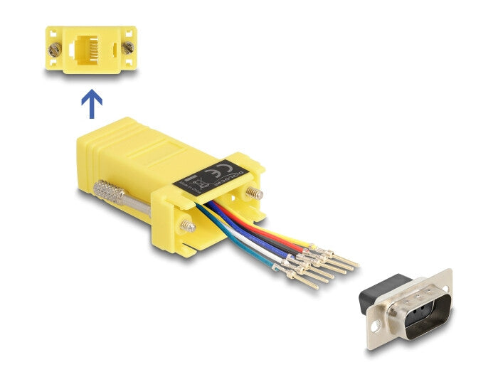 DeLOCK 67076 kabel kønsskifter D-Sub 9 RJ12 Gul