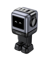 Ugreen Nexode RG 65W 3-Port GaN Mobil computer, Mobiltelefon, Laptop, Strømbank, Telefon Grå Vekselstrøm Hurtig opladning Indendørs